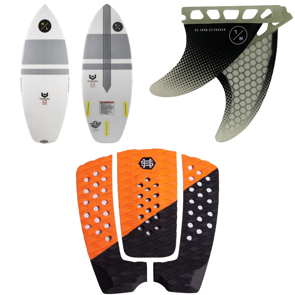 Hyperlite Exacta + 3.5'' Flux Surf Fin Set + Diamond Rear Traction Pad
