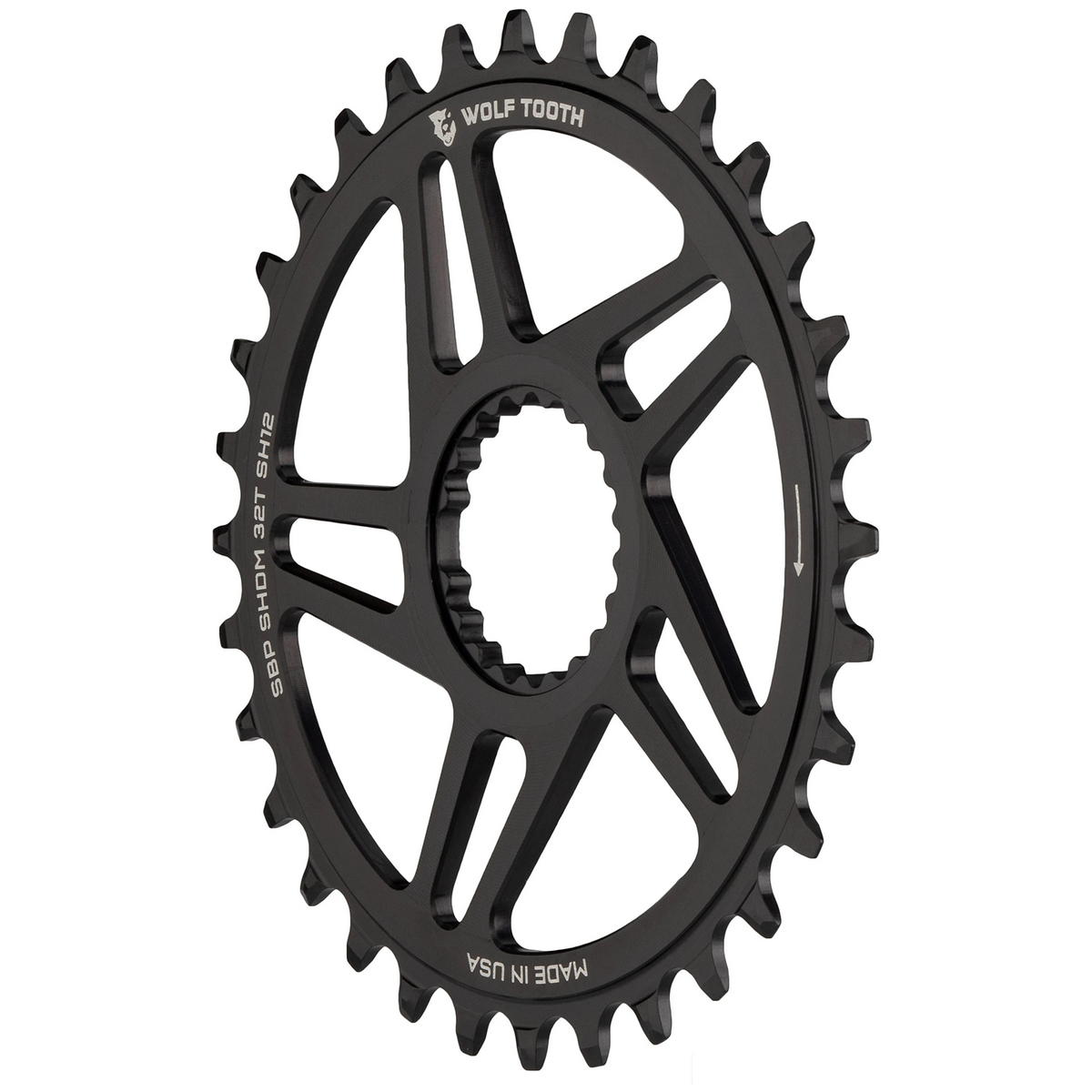 Wolf Tooth Components Direct Mount Chainring for Shimano Cranks Black
