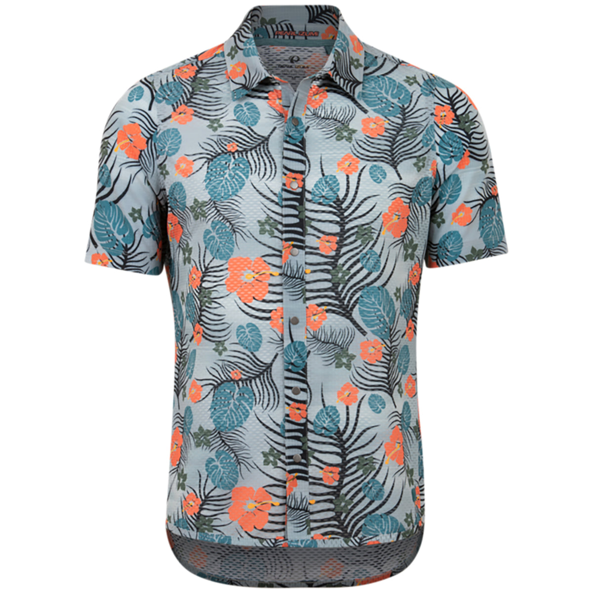 Pearl Izumi Summit Button Up Shirt Dawn Grey/Sunset Palm