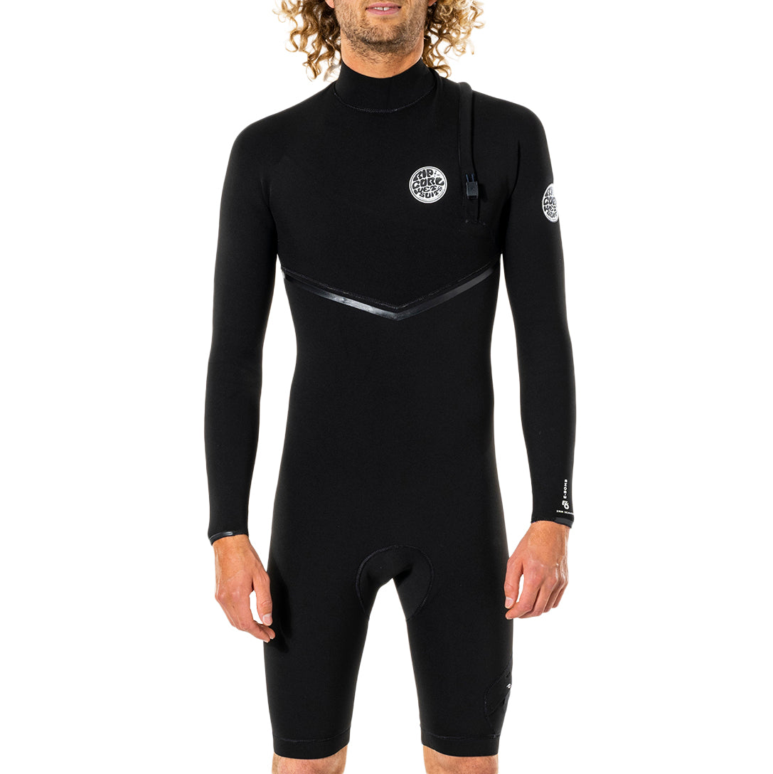 Rip Curl 2/2 E Bomb Zipper Free Long Sleeve Spring Suit Black