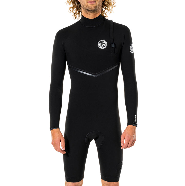 Rip Curl 2/2 E Bomb Zipper Free Long Sleeve Spring Suit Black