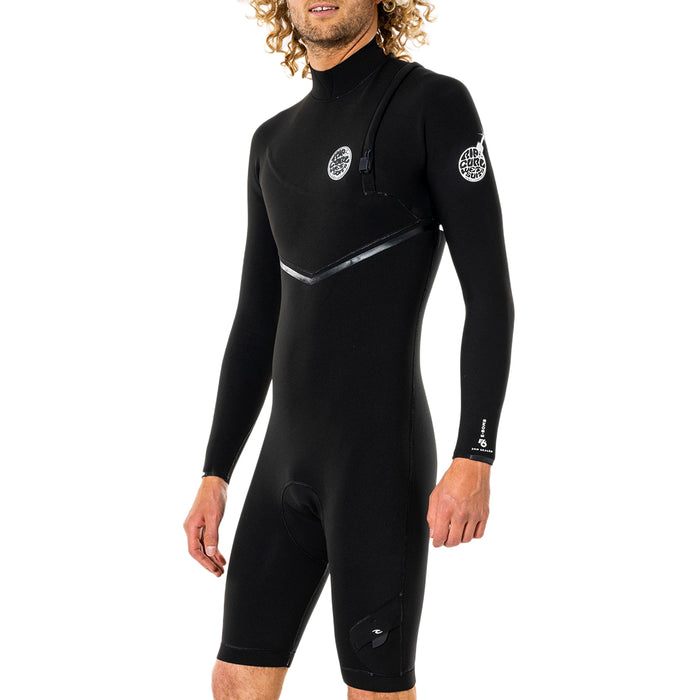 Rip Curl 2/2 E Bomb Zipper Free Long Sleeve Spring Suit Black