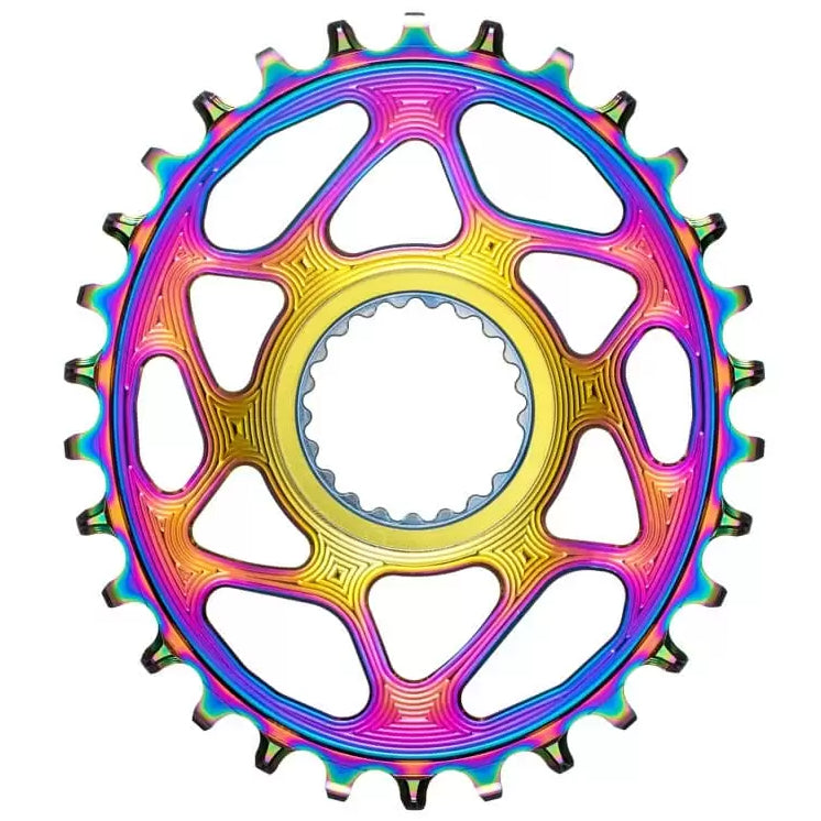 absoluteBLACK Shimano Direct Mount Oval Chainring PVD Rainbow