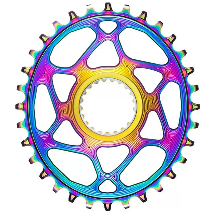 absoluteBLACK Shimano Direct Mount Oval Chainring PVD Rainbow