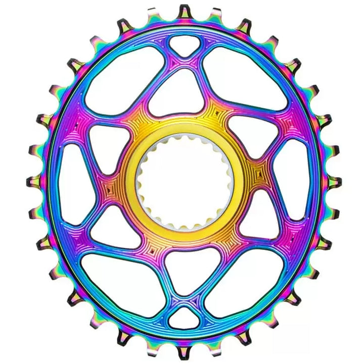 absoluteBLACK Shimano Direct Mount Oval Chainring PVD Rainbow