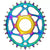 absoluteBLACK Shimano Direct Mount Oval Chainring PVD Rainbow