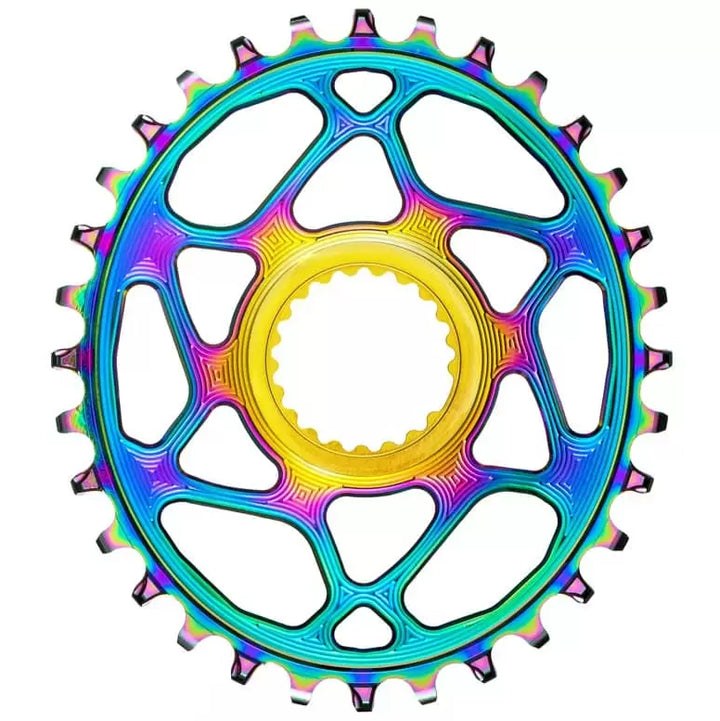 absoluteBLACK Shimano Direct Mount Oval Chainring PVD Rainbow