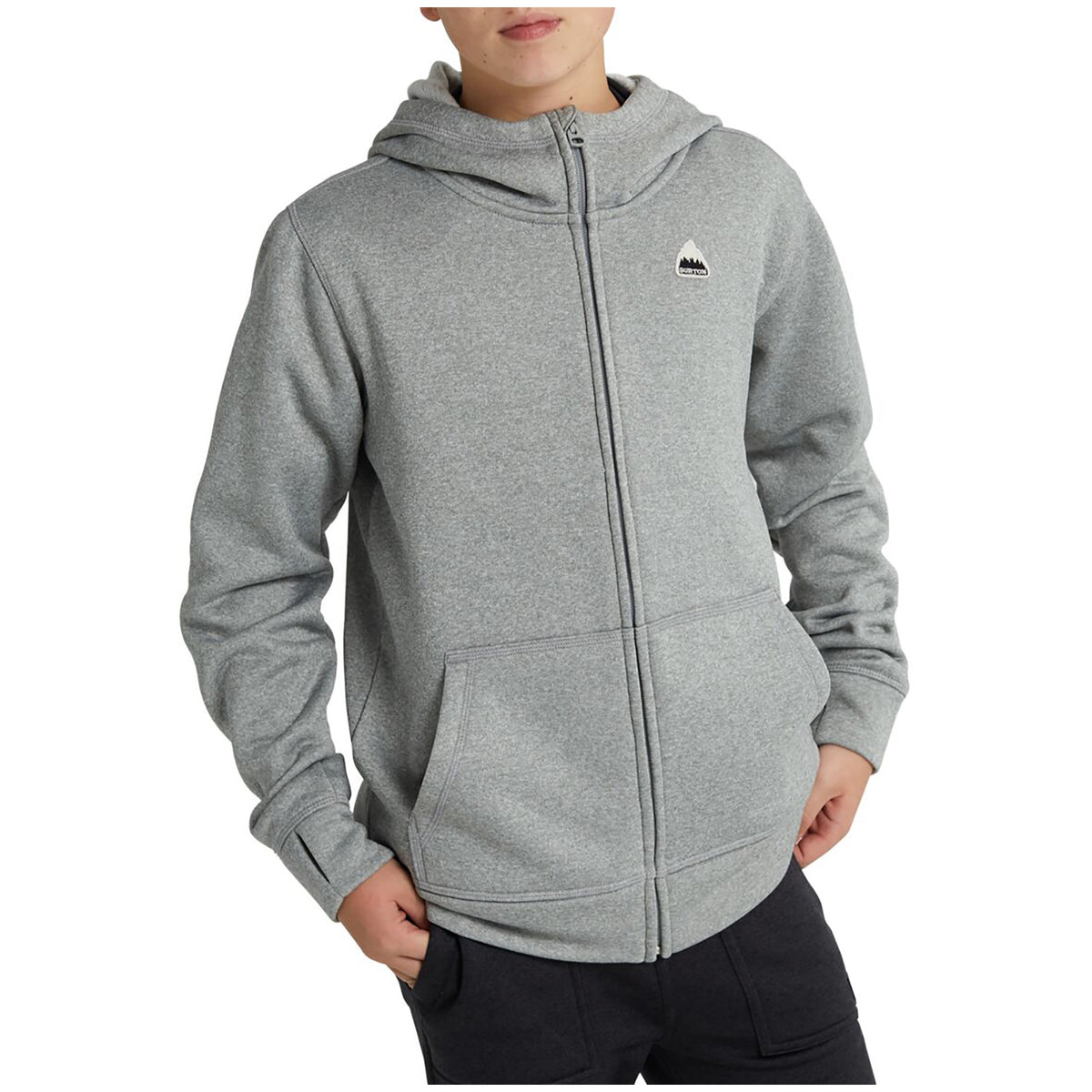 Burton Oak Full-Zip Hoodie - Kids' Gray Heather