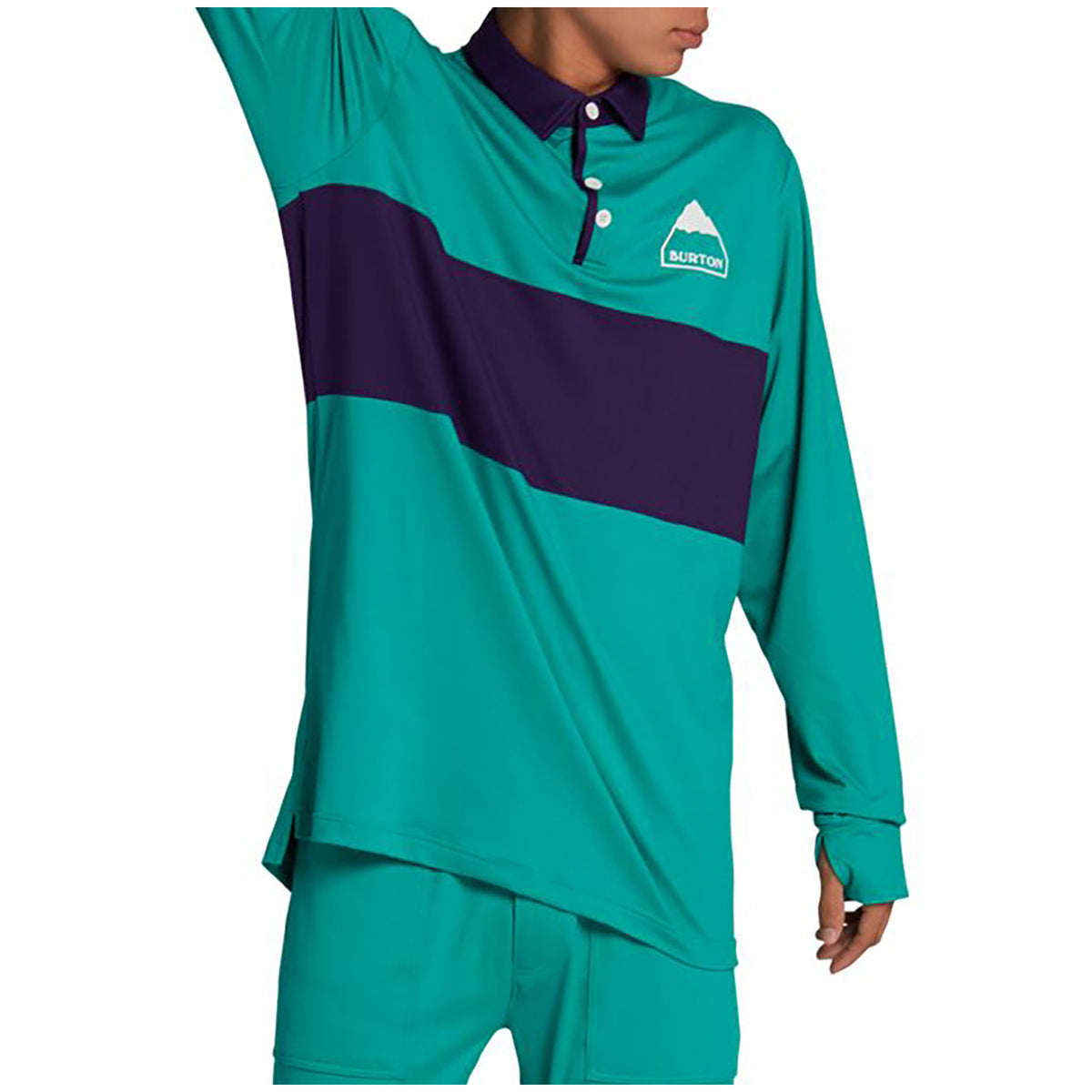 Burton Midweight Rugby Shirt Dynasty Green/Parachute Purple