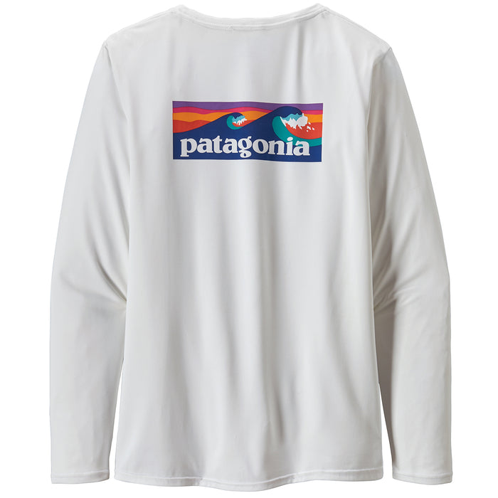 Patagonia Long-Sleeve Cap Cool Daily T-Shirt - Women's Boardshort Logo: White