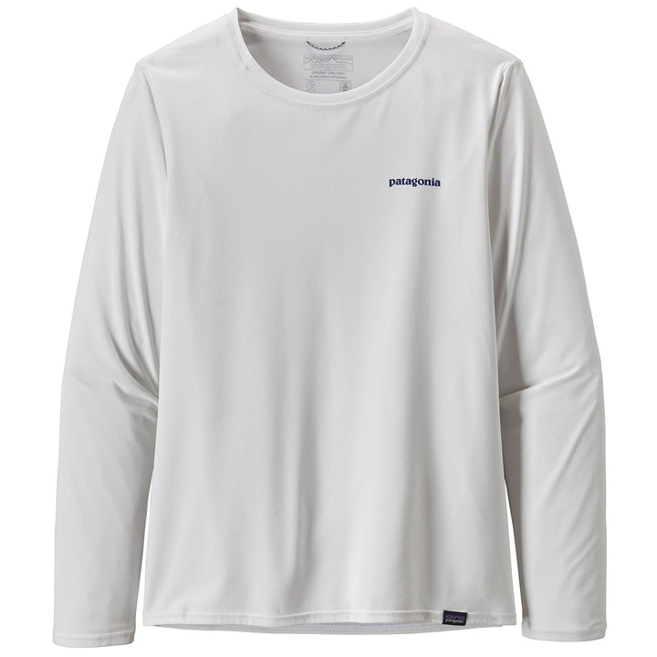 Patagonia Long-Sleeve Cap Cool Daily T-Shirt - Women's Boardshort Logo: White