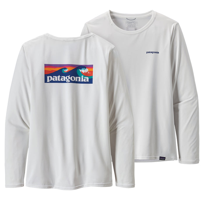 Patagonia Long-Sleeve Cap Cool Daily T-Shirt - Women's Boardshort Logo: White