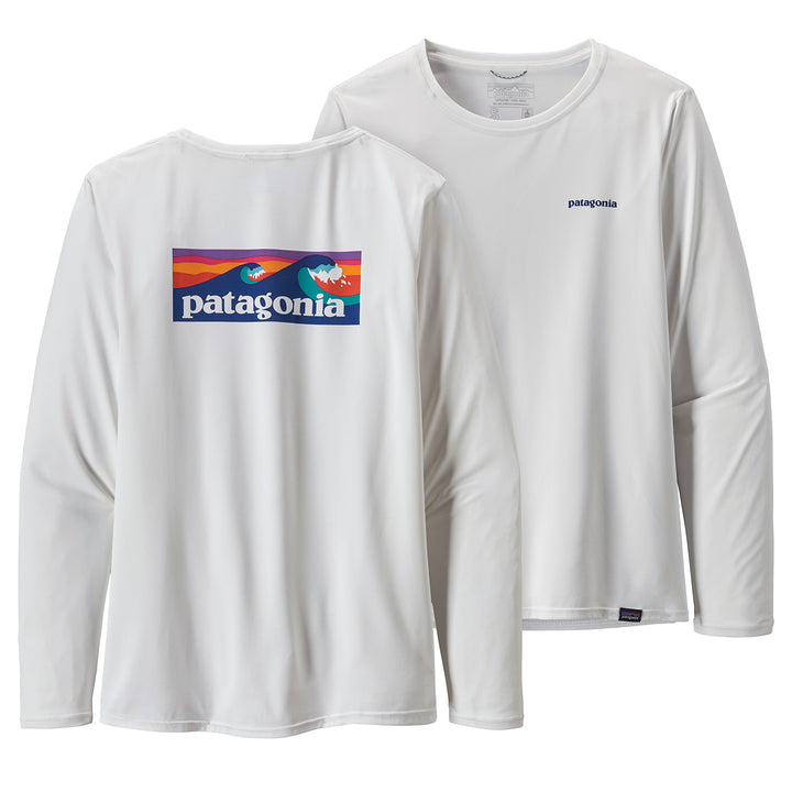Patagonia Long-Sleeve Cap Cool Daily T-Shirt - Women's Boardshort Logo: White