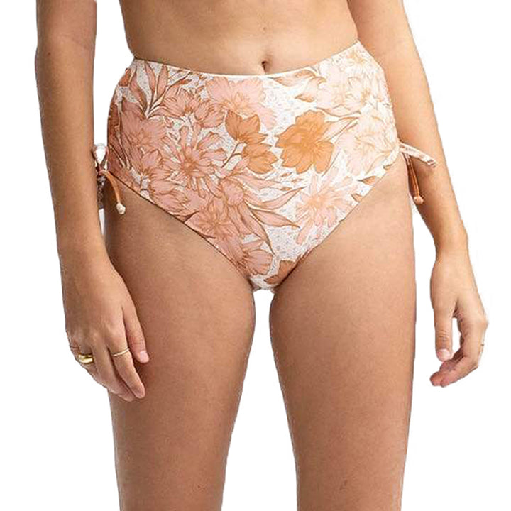 Rhythm Ohana High-Waist Tie Side Bikini Bottoms - Women's White