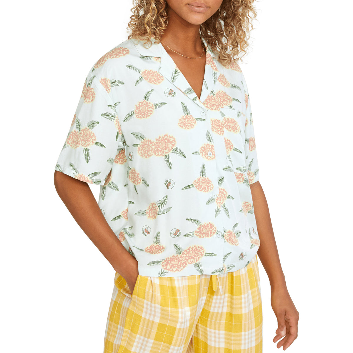 RVCA Luke Floral Top - Women's Green Tea