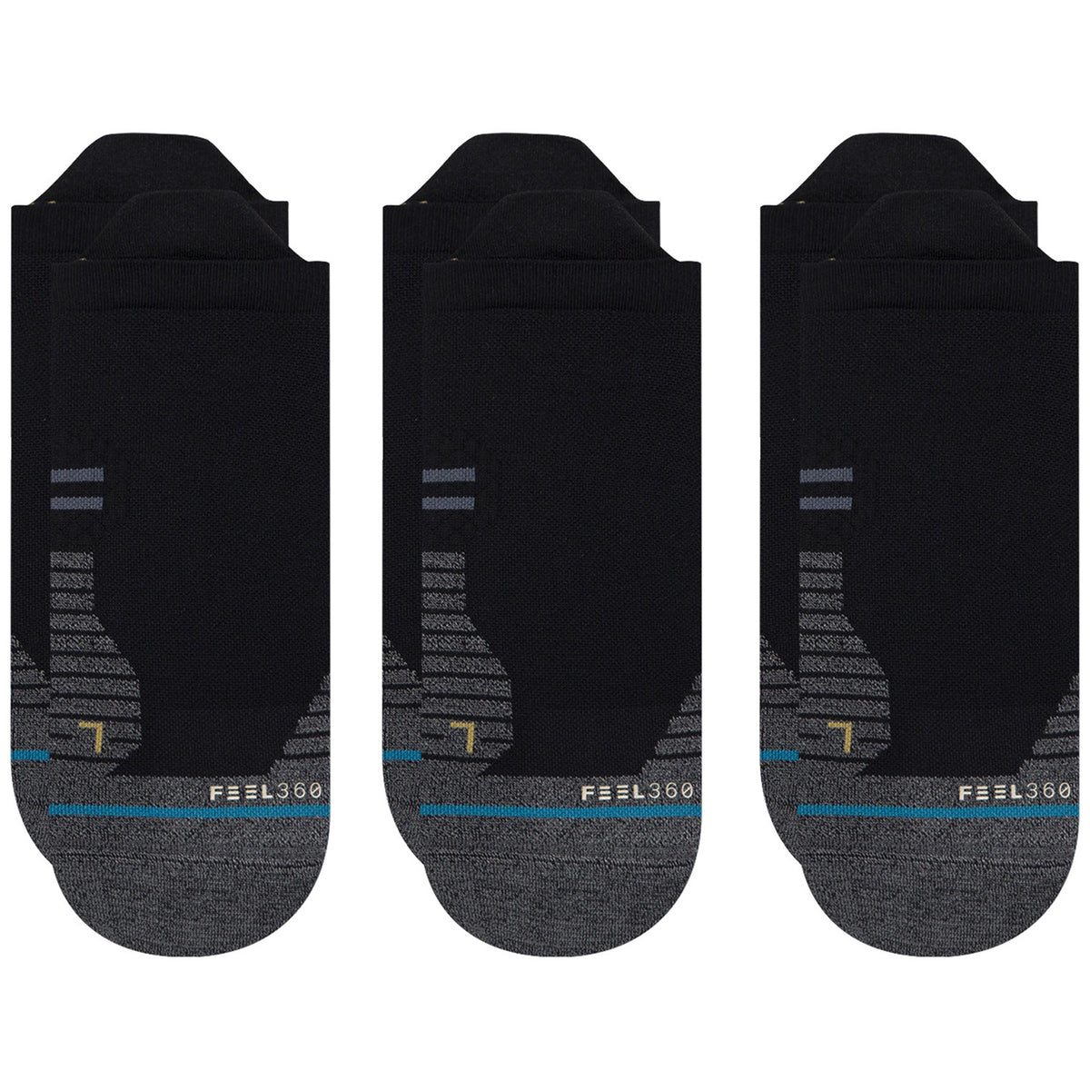 Stance Run Light 3-Pack Socks - Unisex Black