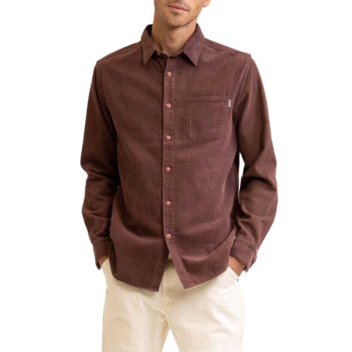 Rhythm Corduroy Long-Sleeve Shirt - Men's Merlot