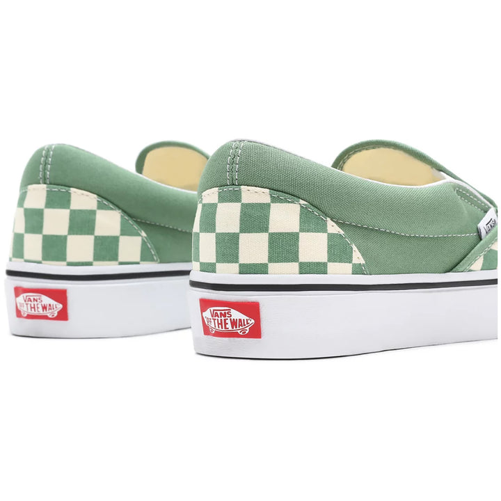 Vans Slip-On Shoes - Women's (Checkerboard) Shale/True White
