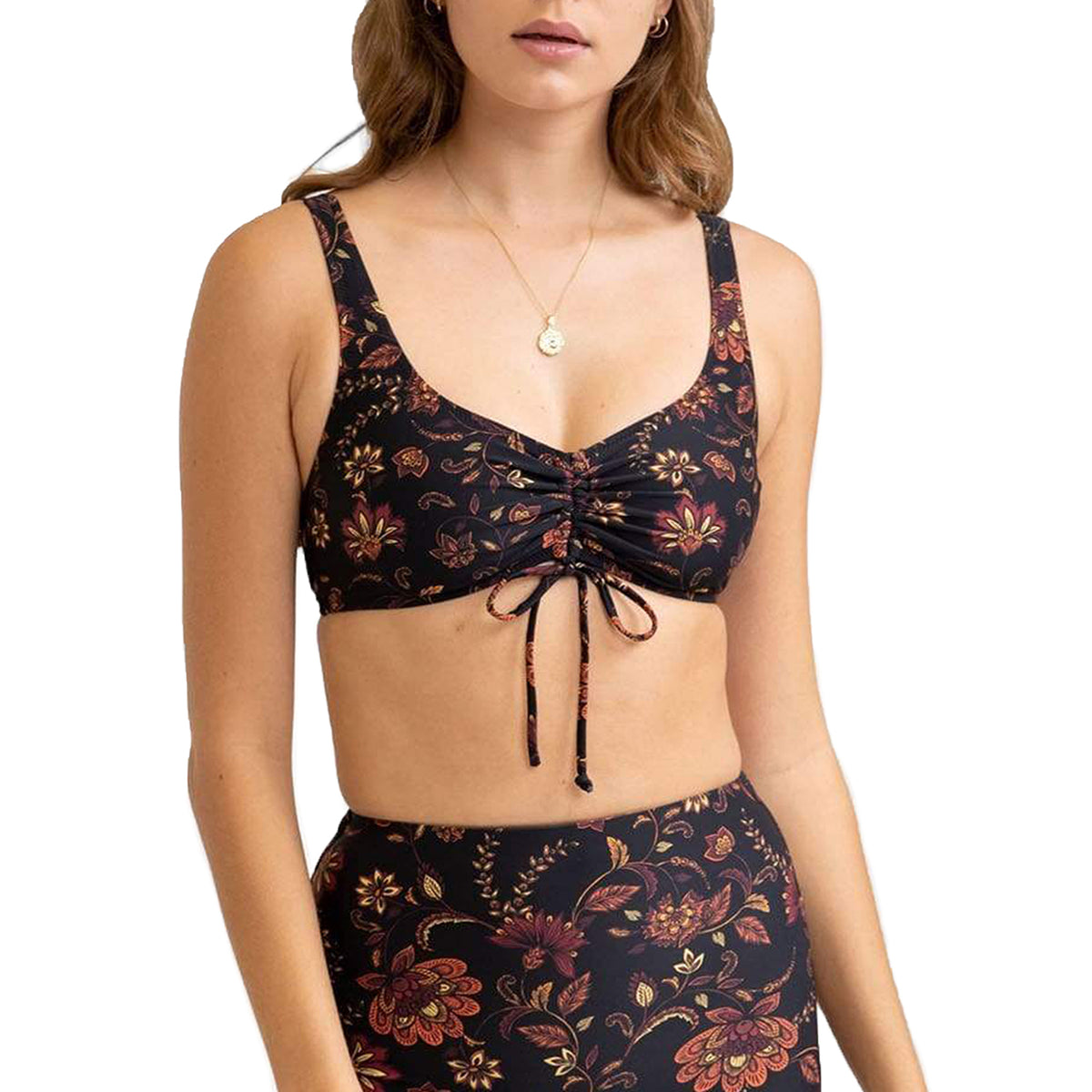 Rhythm Toluca Gather-Front Bikini Top - Women's Black
