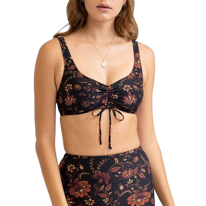 Rhythm Toluca Gather-Front Bikini Top - Women's Black