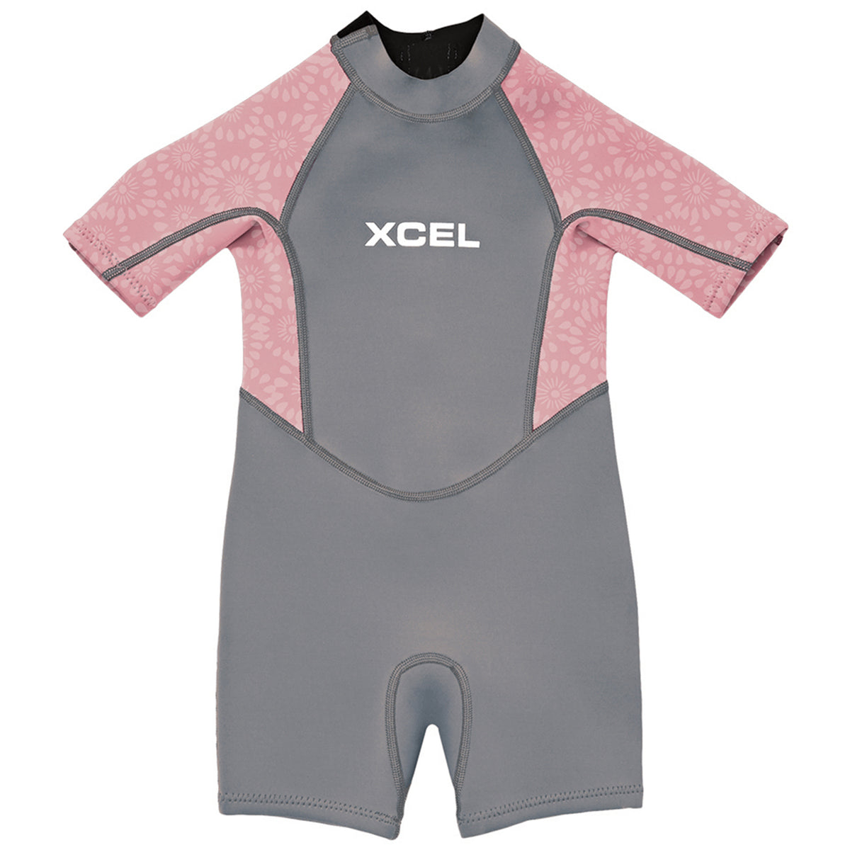 XCEL Short Sleeve 1mm Springsuit - Toddlers' Grey/Mesa Rose Flower Print