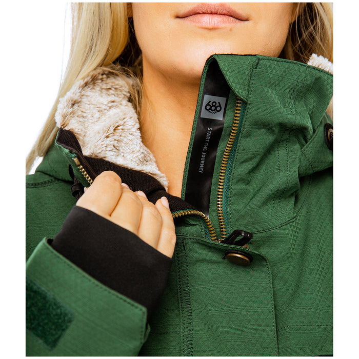 686 Spirit Insulated Jacket - Women's Pine Green Geo Jacquard