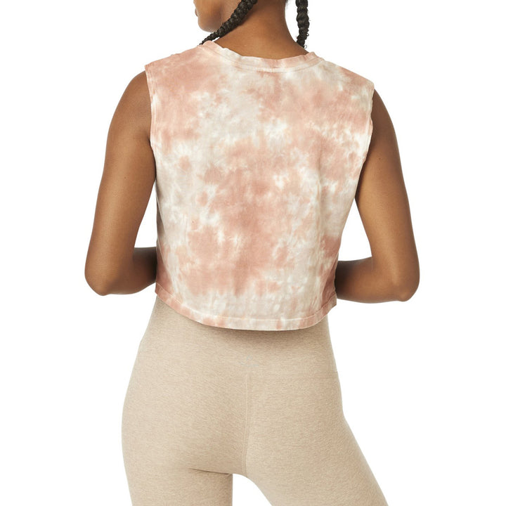 Beyond Yoga Night In Cropped Tank - Women's Earthen Rose/Chai Cloud