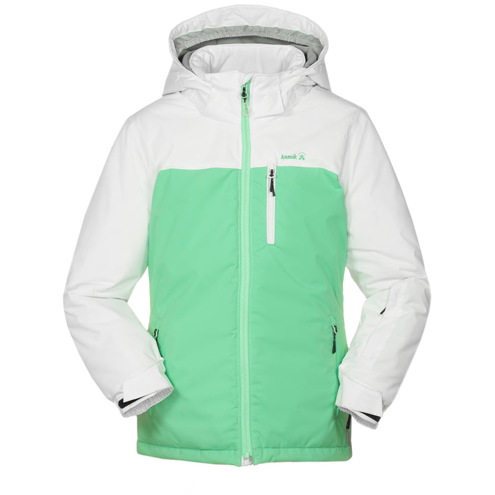 Kamik Betsy Jacket - Girls' White/Mint