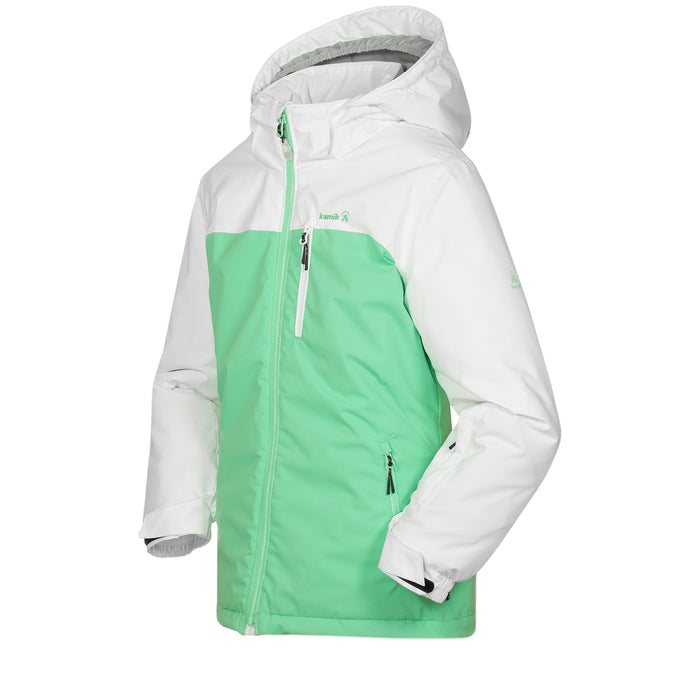 Kamik Betsy Jacket - Girls' White/Mint