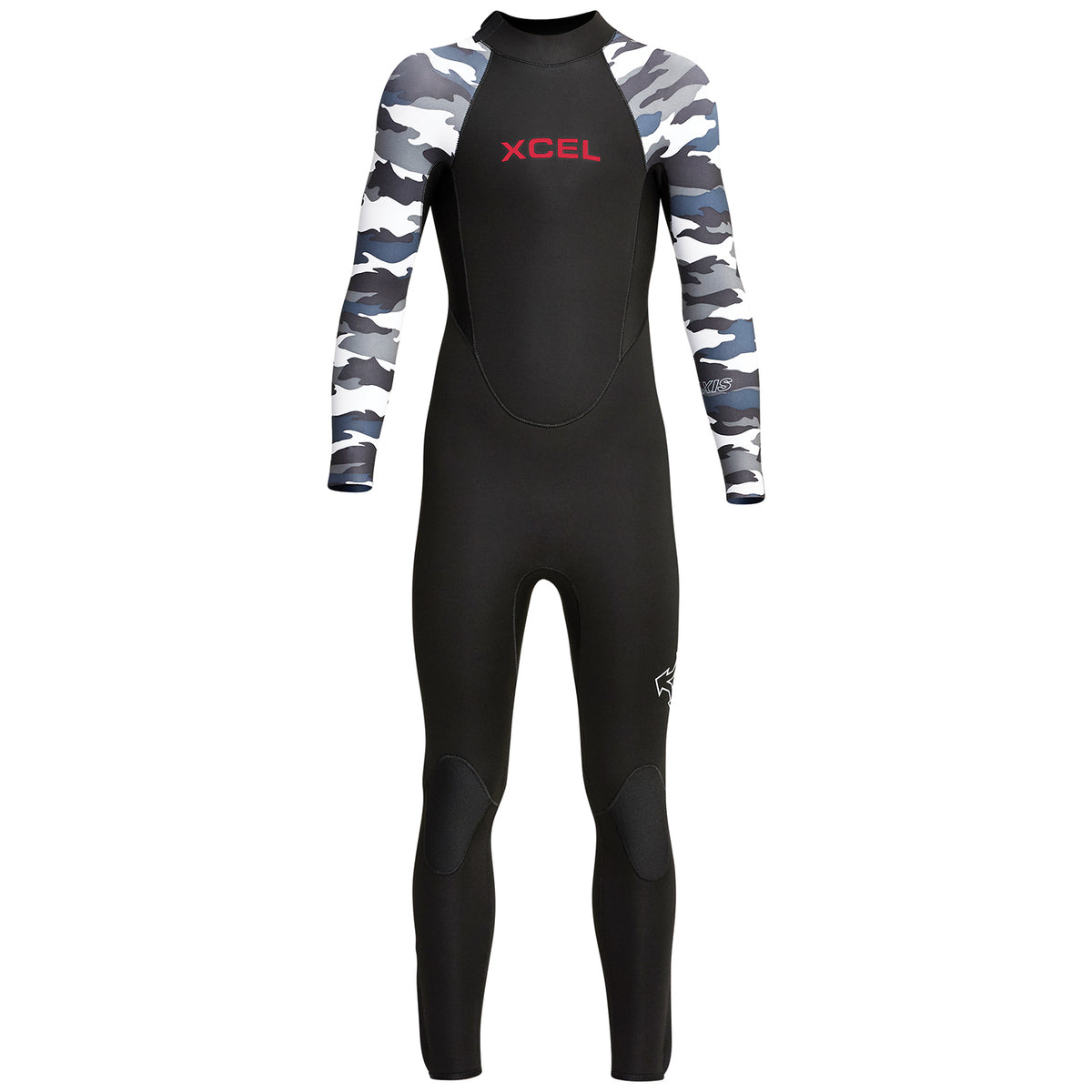 XCEL 3/2 Youth Axis Back Zip Wetsuit - Boys' Black/Snow Camo
