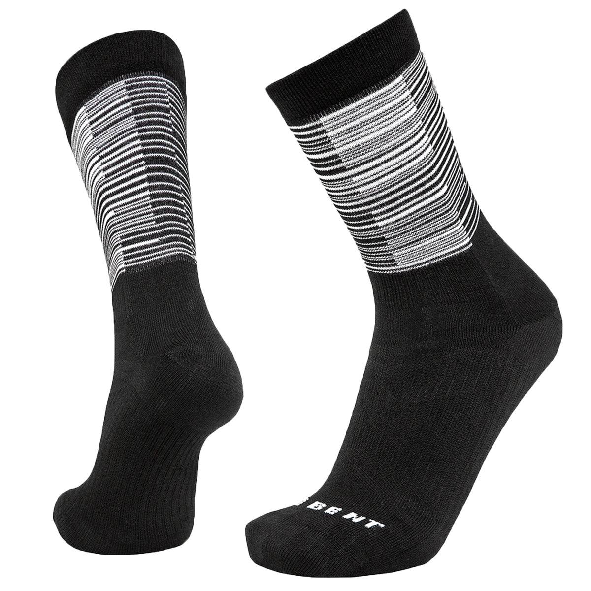 Le Bent Bike Ultra Light Mini Bike Socks Black Lines