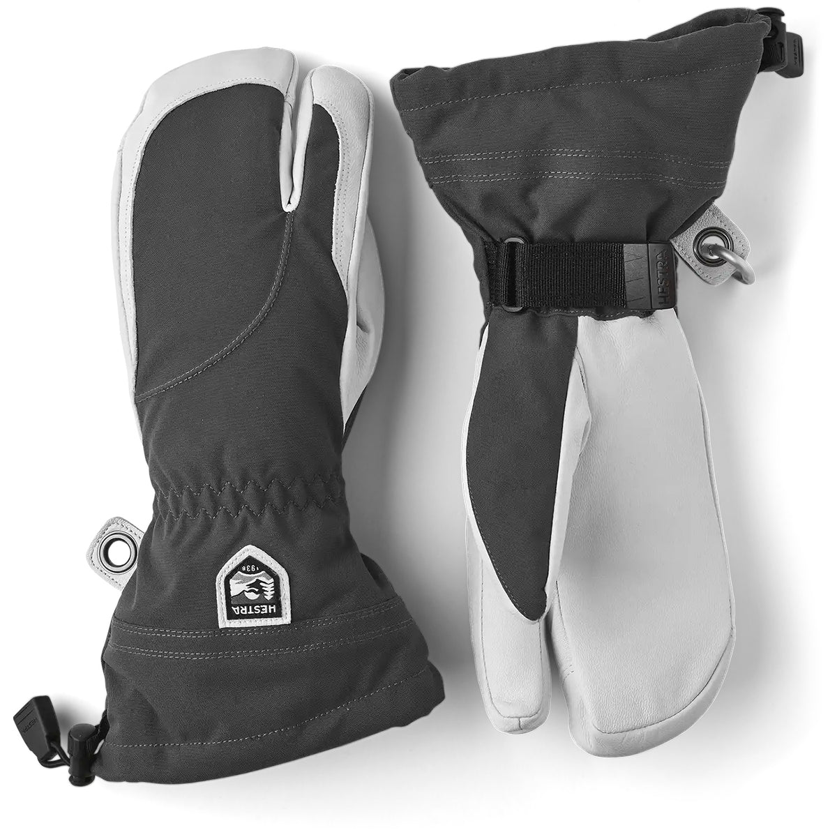 Hestra Heli 3-Finger Mittens - Women's Grey/Off White