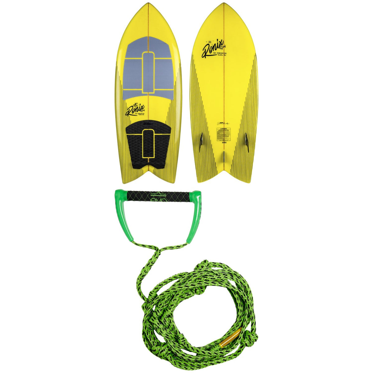 Ronix Koal Technora Powerfish+ Wakesurf Board 2020 + Proline x evo LGS 25 ft Surf Rope