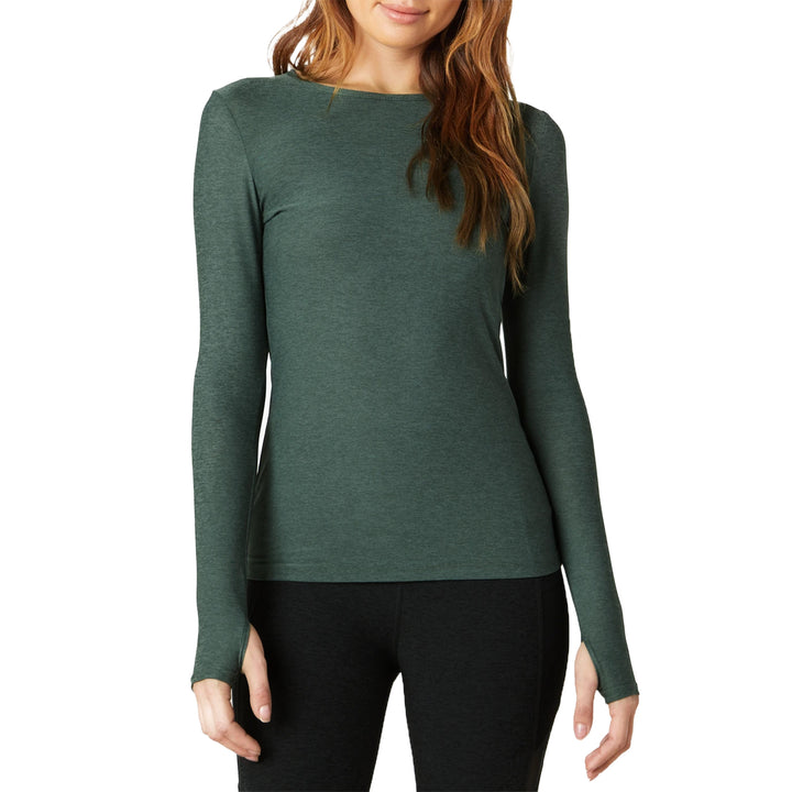 Beyond Yoga Featherweight Classic Crew Pullover - Women's Green Ivy