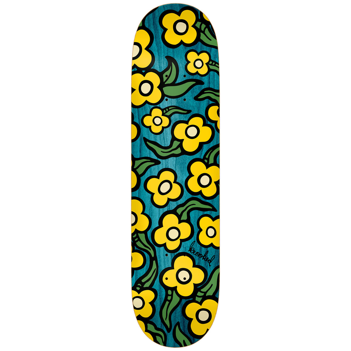 Krooked Team Wild Style Flowers 7.75 Skateboard Deck