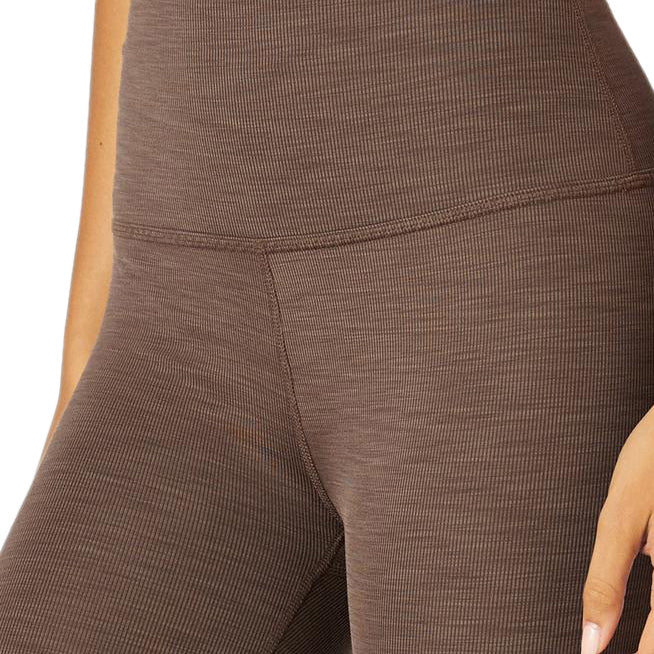 Beyond Yoga Heather Rib High-Waisted Midi Leggings - Women's Cocoa Brown Heather