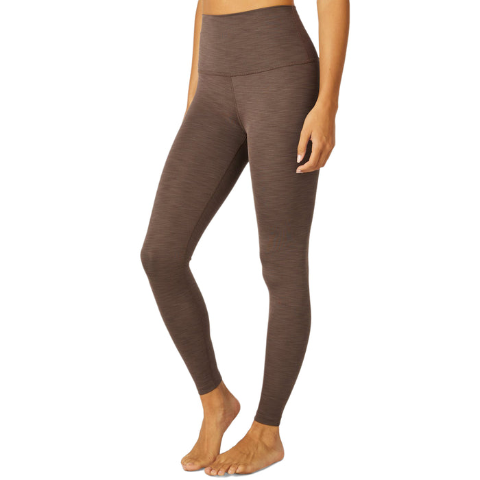 Beyond Yoga Heather Rib High-Waisted Midi Leggings - Women's Cocoa Brown Heather