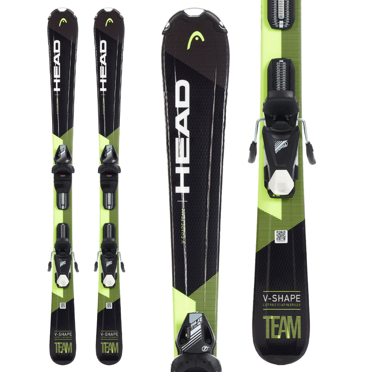Head V-Shape Team Skis + SLR 7.5 GW Bindings - Boys' 2021