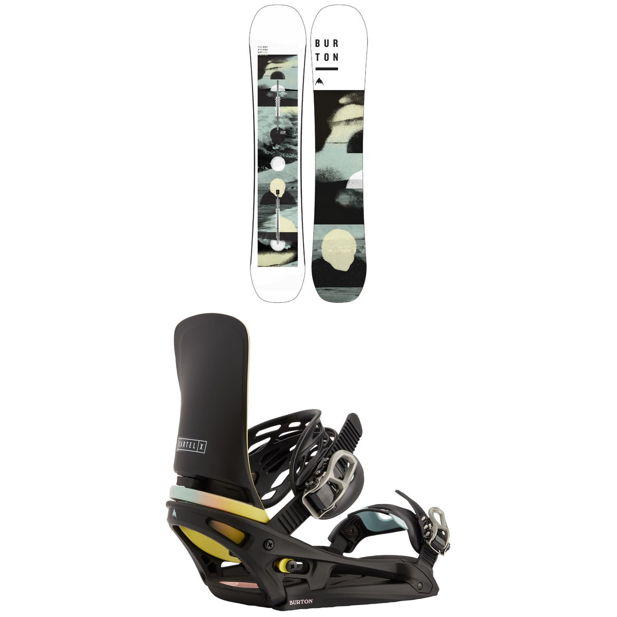 Burton Flight Attendant Snowboard + Cartel X EST Snowboard Bindings 2021