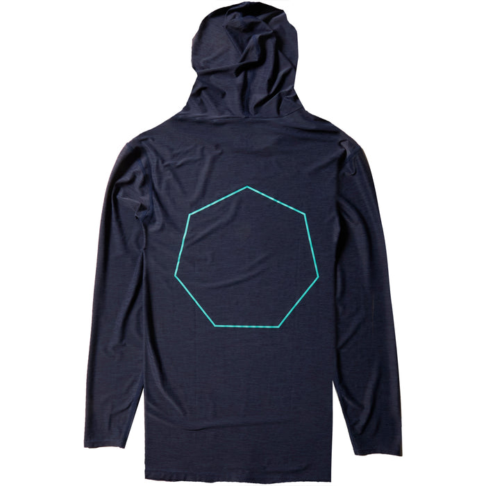 Vissla Twisted Hooded Long Sleeve Surf Shirt Naval Heather