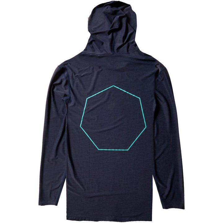 Vissla Twisted Hooded Long Sleeve Surf Shirt Naval Heather