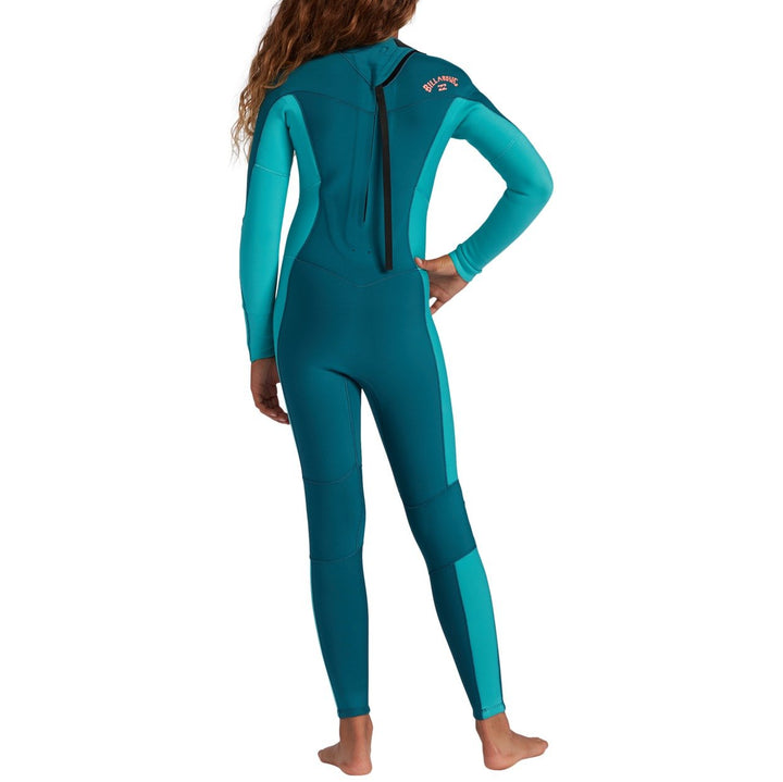 Billabong 3/2 Synergy Back Zip Flatlock Wetsuit - Girls' Emerald