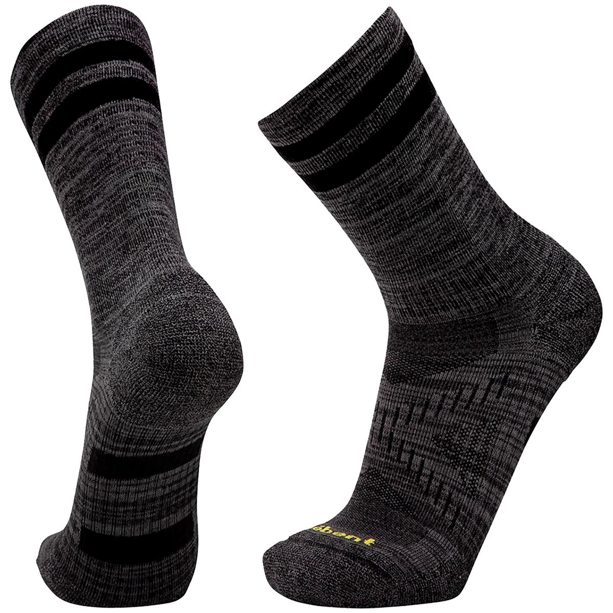 Le Bent Trail Light 3/4 Crew Socks - Unisex Black Marle