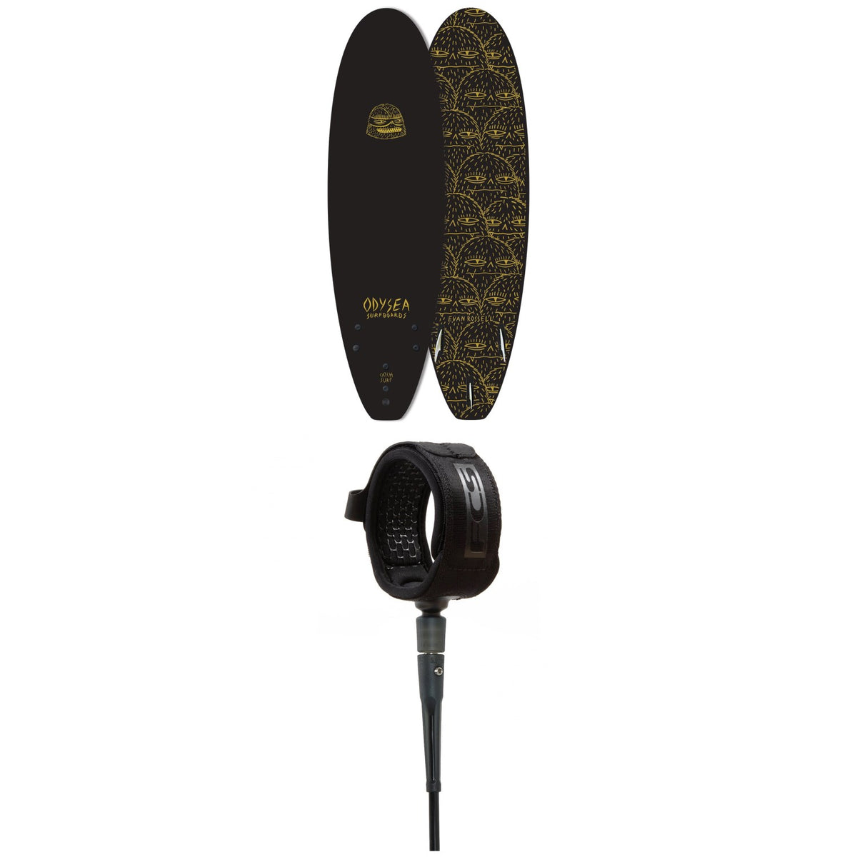 Catch Surf Odysea 6'0" Log x Evan Rossell Pro Surfboard + FCS 6' All Around Essential Leash