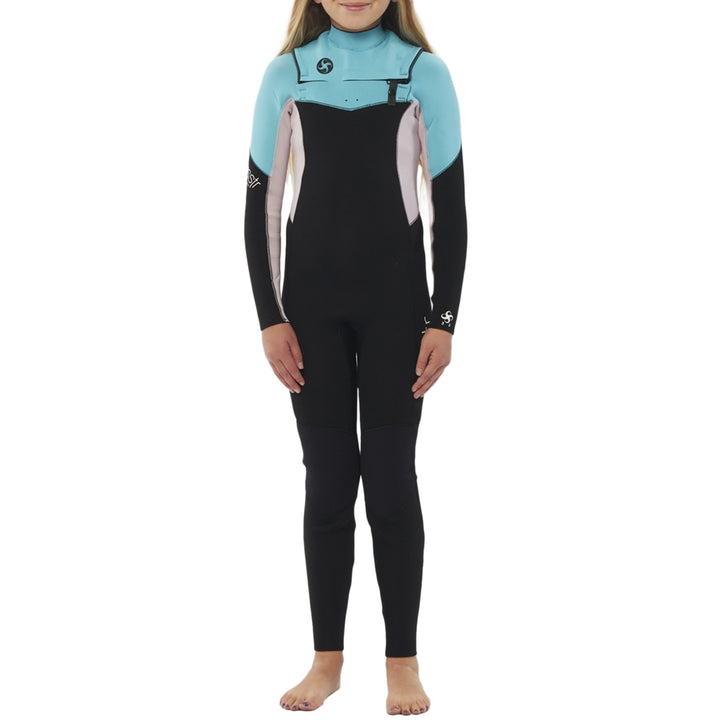 Sisstrevolution 3/2 7 Seas Chest Zip Wetsuit - Girls' Orchid