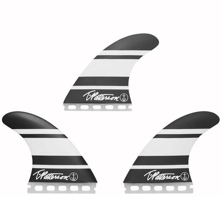 Captain Fin Timmy Patterson Single Tab Thruster Fin Set Black/White