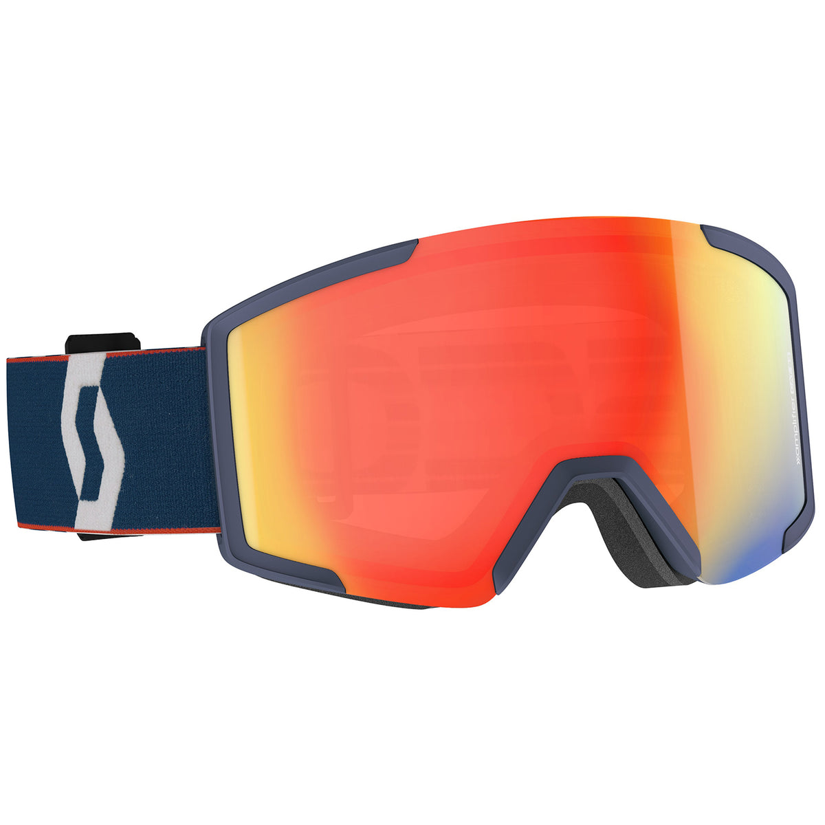 Scott Shield + Extra Lens Goggles Retro Blue/Red Enhancer Red Chrome + Illuminator Blue Chrome