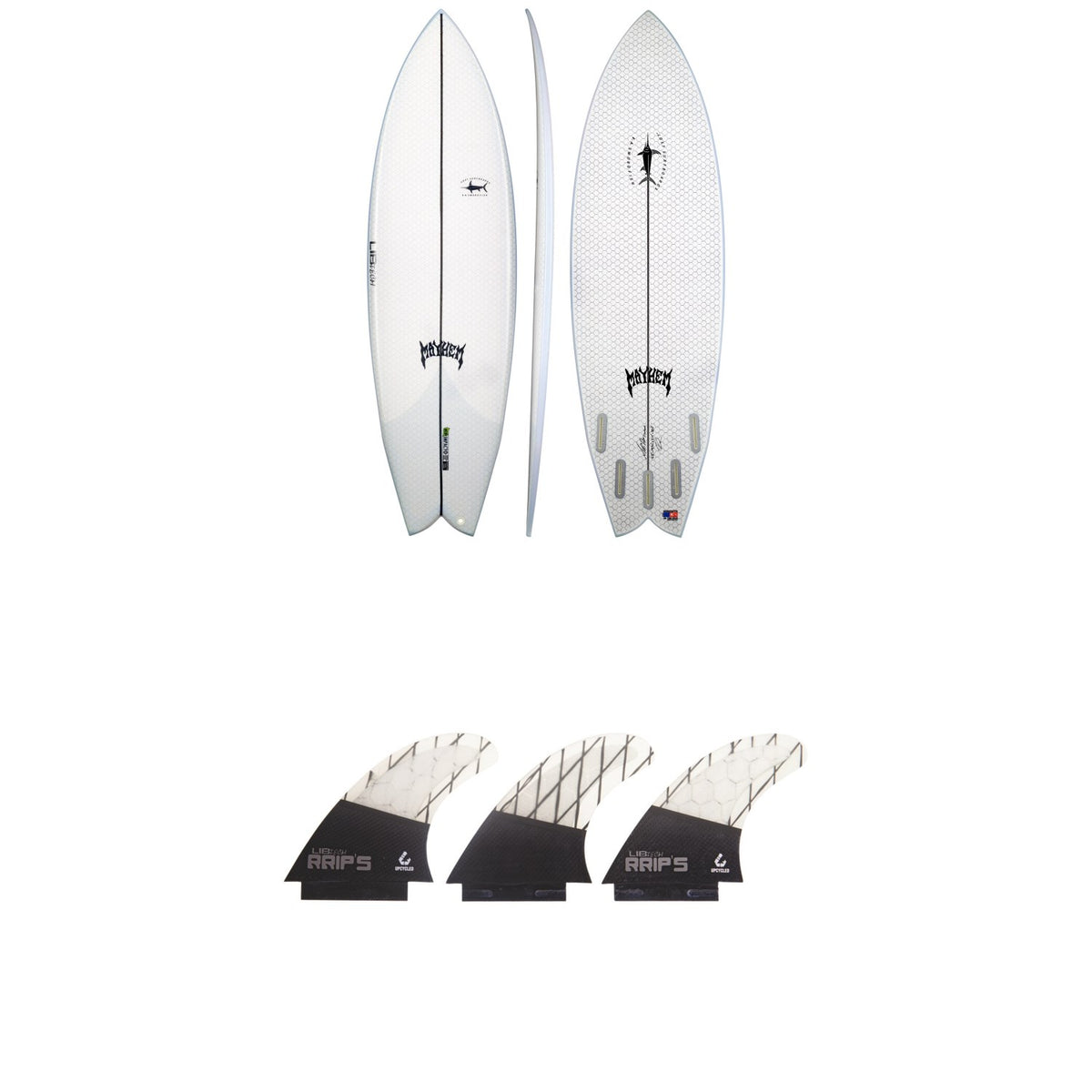 Lib Tech x Lost KA Swordfish Exacta Surfboard + Tri Medium Fin Set