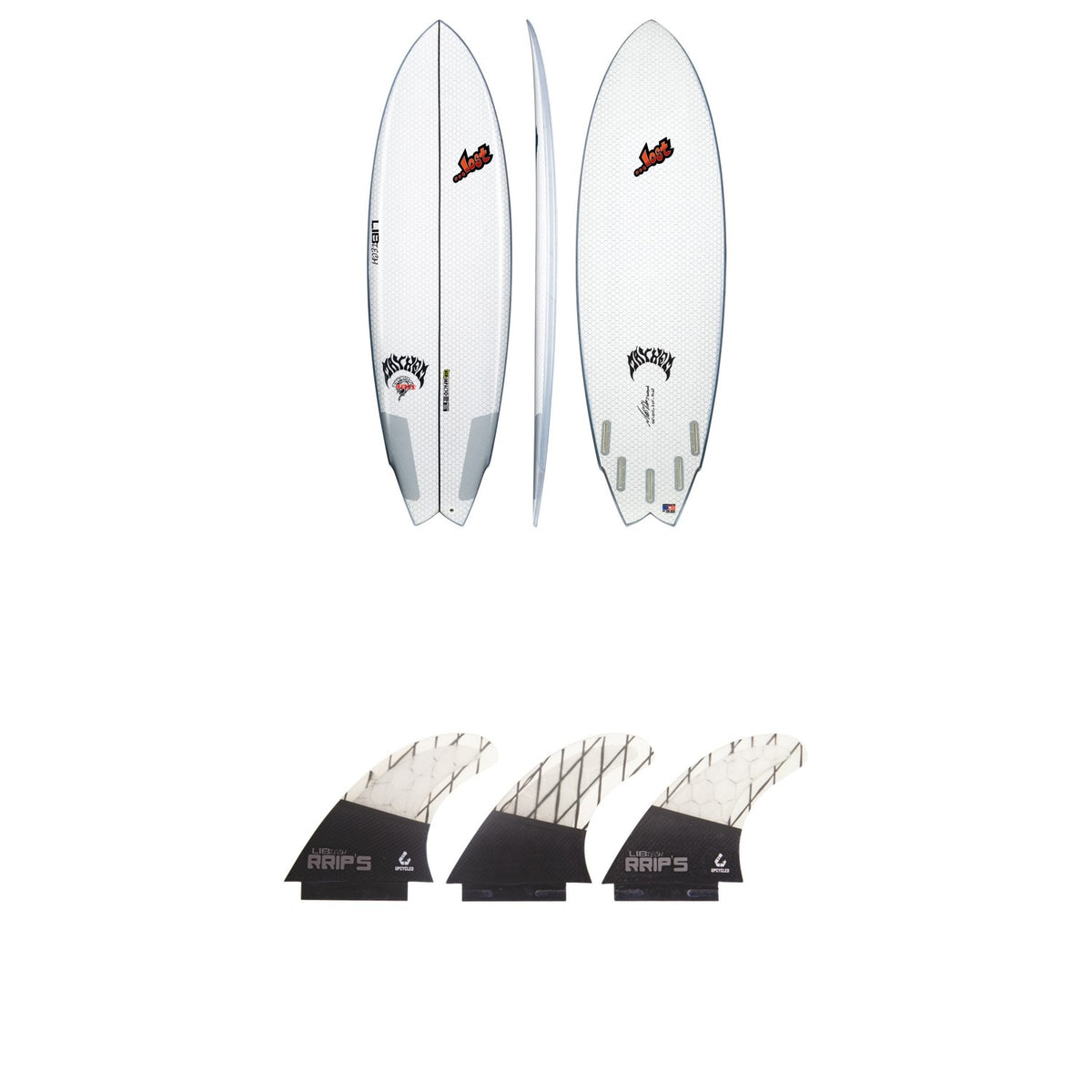 Lib Tech x Lost Round Nose Fish Surfboard + Tri Medium Fin Set