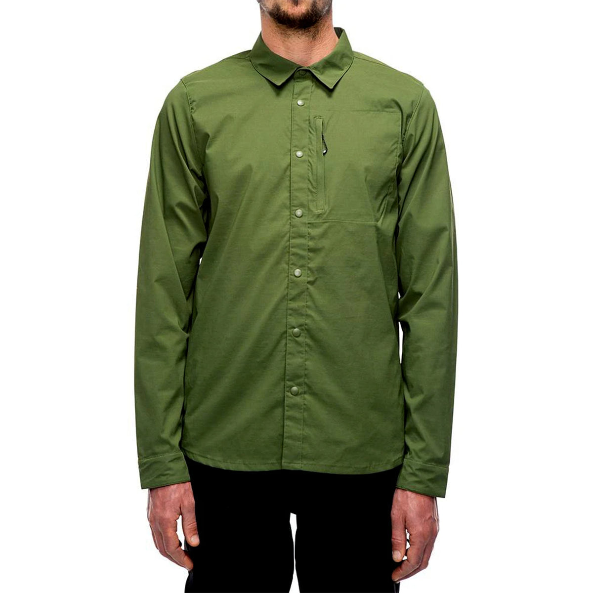 686 Everywhere Snap-Up Long-Sleeve Shirt - Men's Suprplus Green
